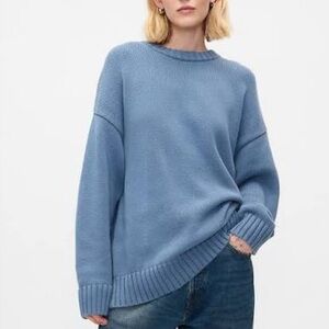 Gap 100% Cotton Oversized Boyfriend Sweater Bainbridge blue